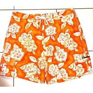 Daniel Cremieux Men's Swim Trunks / Sz Large / Orange / Floral / Hawaiian Print